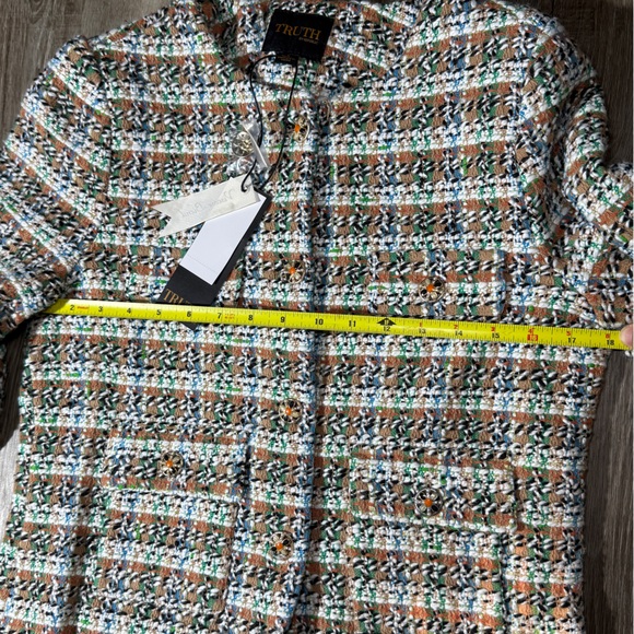 NWT—TRUTH by Republic Sz: 6 cropped tweed blazer in mixed colors - Picture 9 of 11